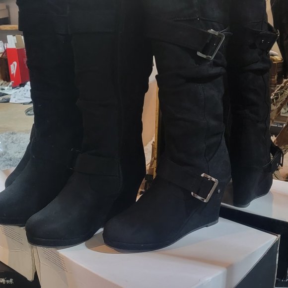 Cambridge Select Strappy Buckle Chunky Wedge - Picture 4 of 4